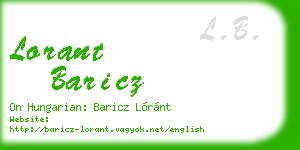 lorant baricz business card