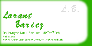 lorant baricz business card